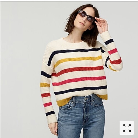 Reeds X Jcrew Sweater In Rainbow Stripe 